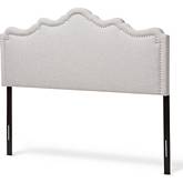 Nadeen Queen Headboard in Gray Beige Fabric